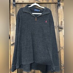 Polo by Ralph Lauren Dark Gray Sweater with Pink Logo